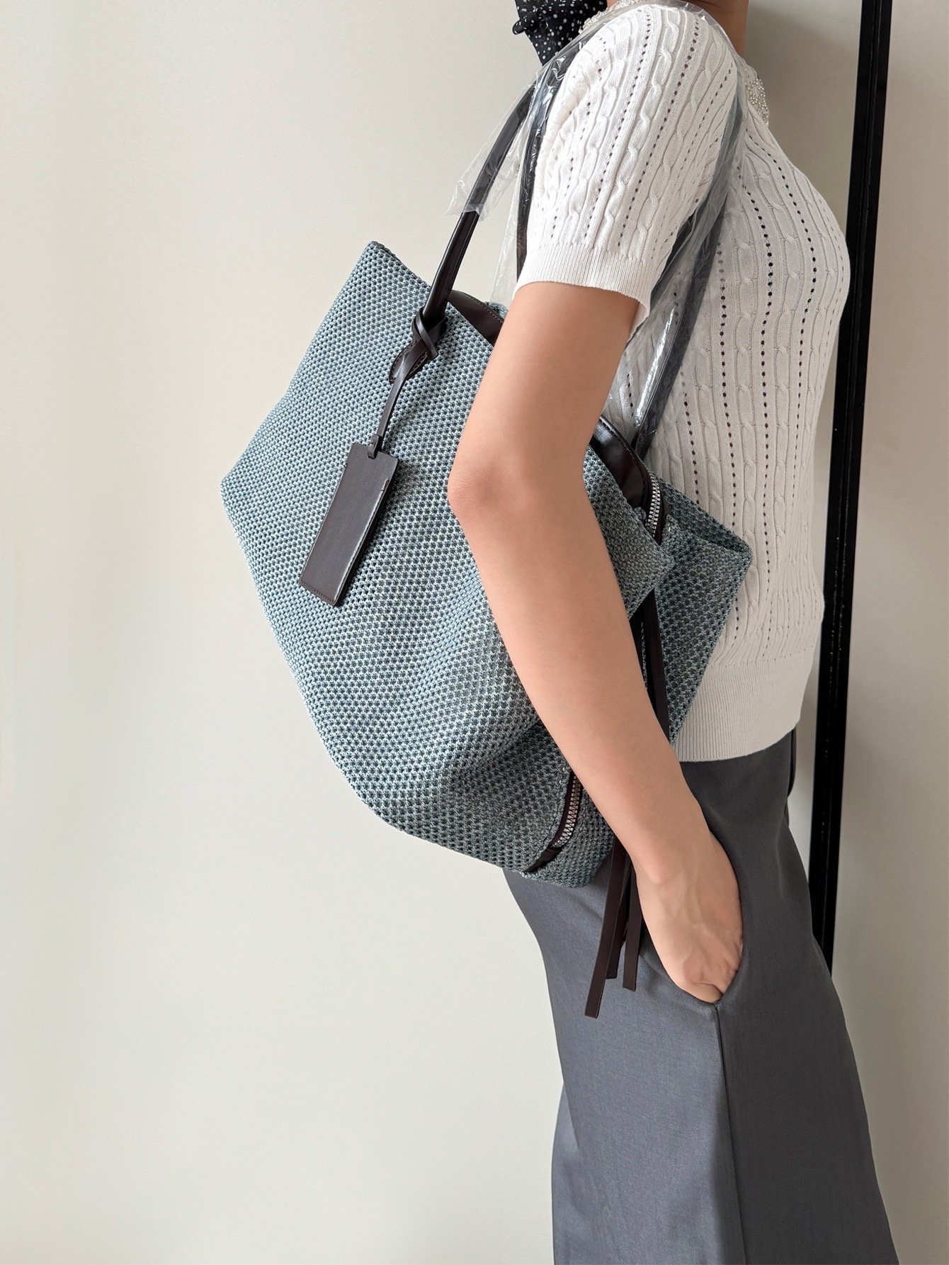 Tote Texture Exquisite Blue