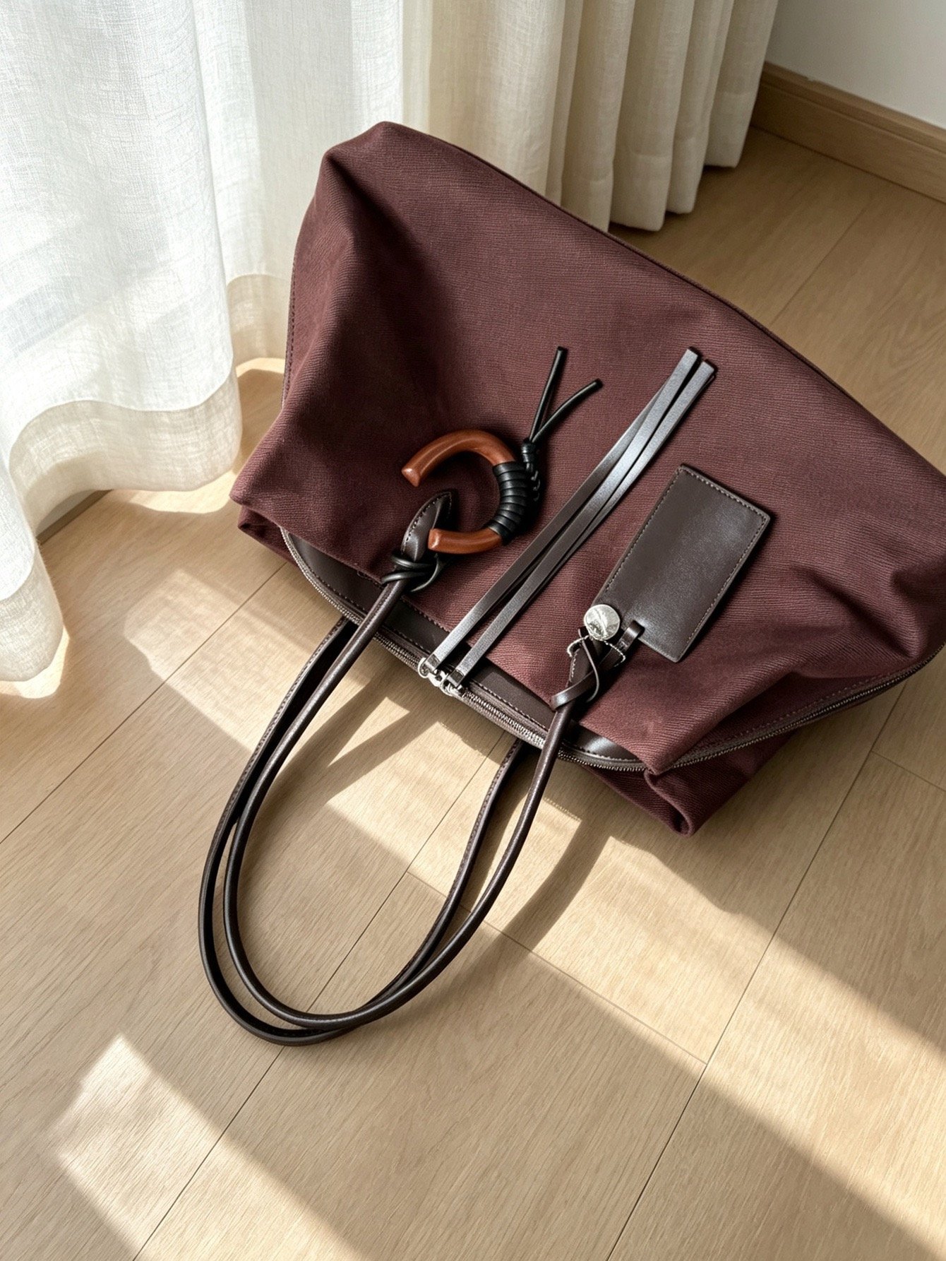 Tote Maroon - Large (39 x 20 x 25) - Premium Canvas Synthetic Leather - Foto 2
