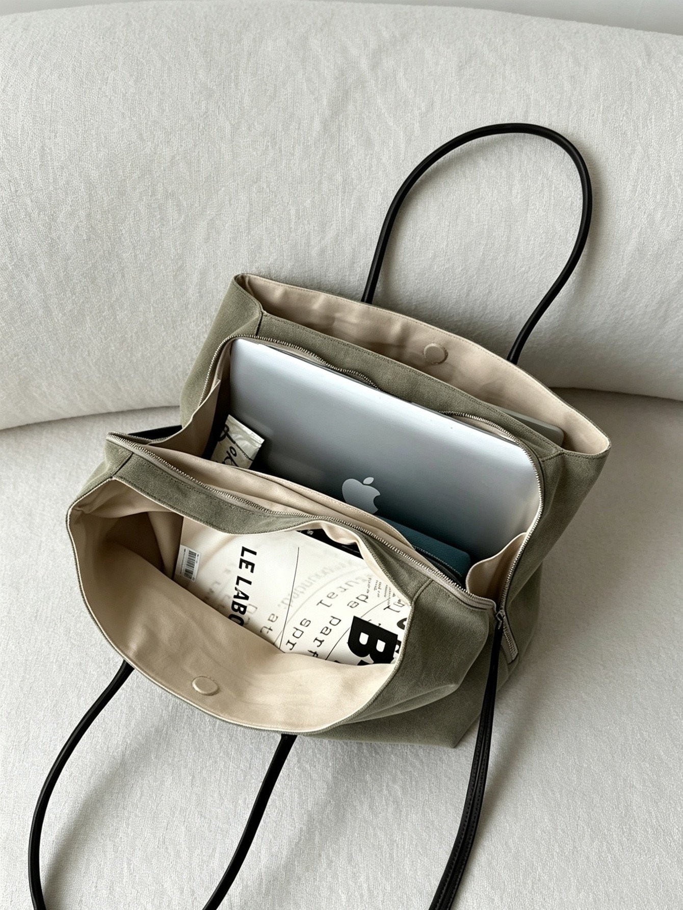 Tote Niche Green - Large (39 x 20 x 25) - Premium Canvas Synthetic Leather - Foto 1