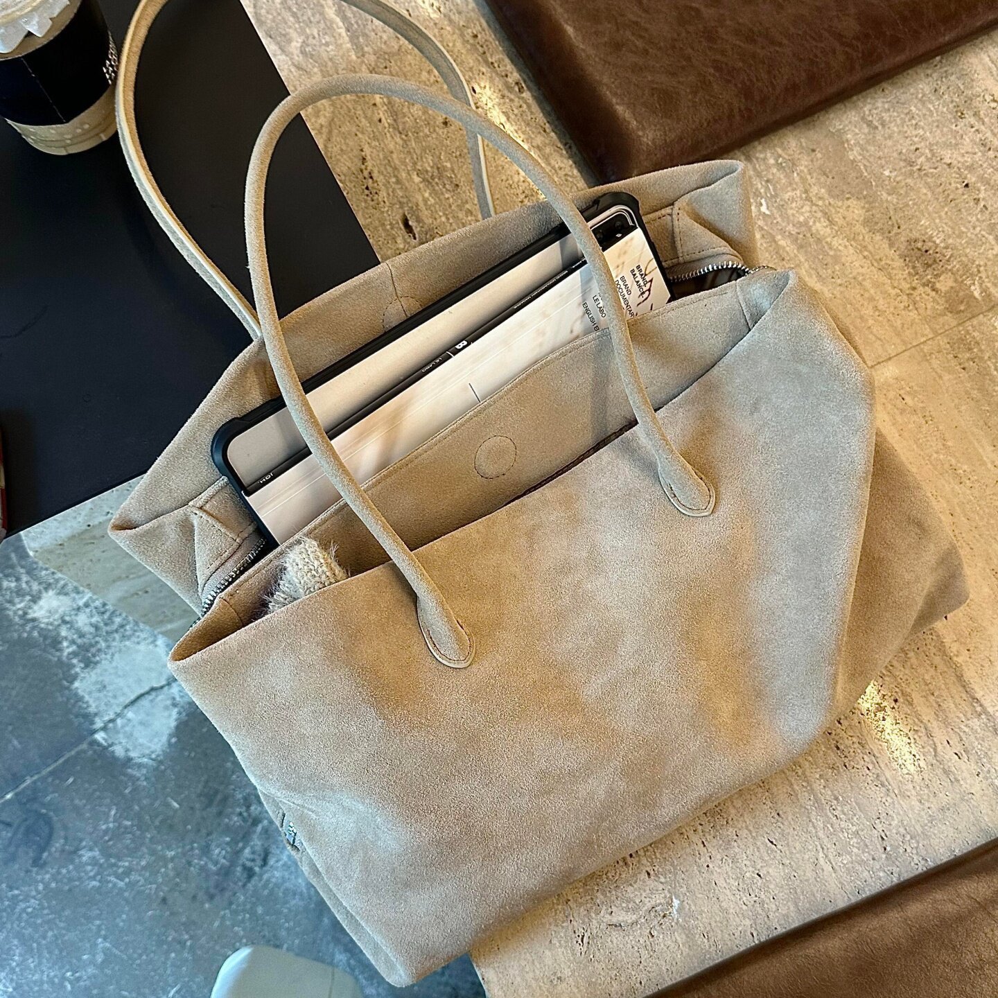 Tote Suede - Large (39 x 20 x 25) - Premium Suede - Foto 5