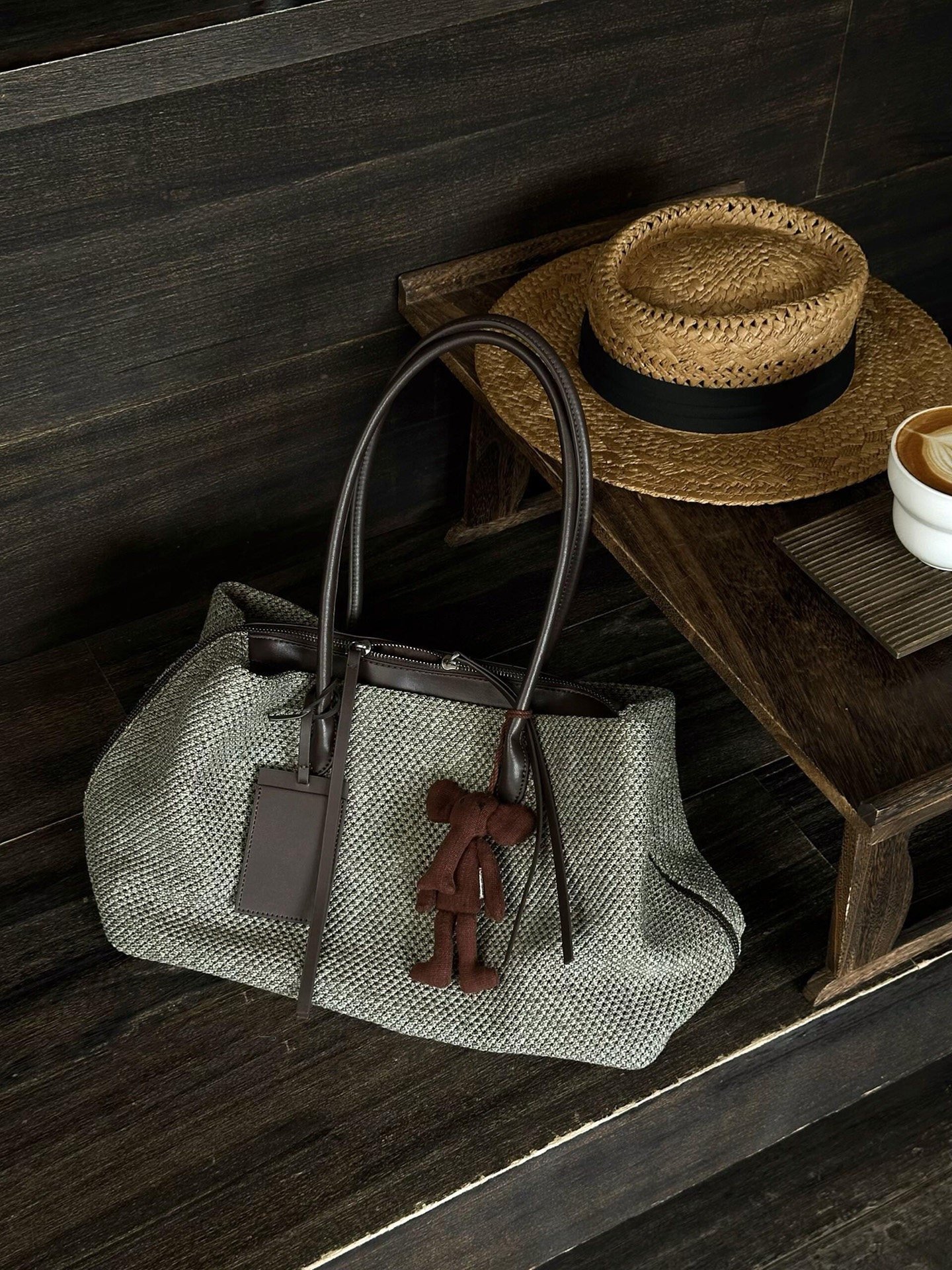 Tote Texture Exquisite - Large (39 x 20 x 25) - Premium Texture Woven - Foto 6